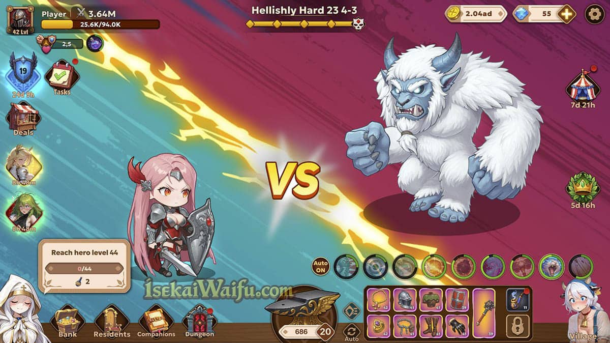 Battle against a stone golem in the Living Cave
